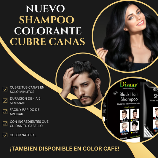 SHAMPOO COLORANTE CUBRE CANAS (10 SACHET)